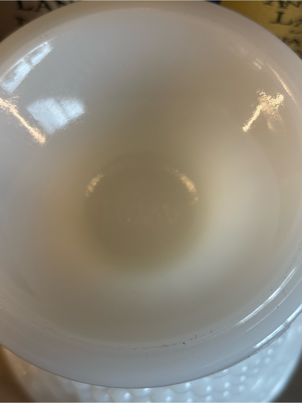 Avon White Hobnail Pedestal Fairy Lamp with Clear Hobnail Shade - Picture 7 of 13